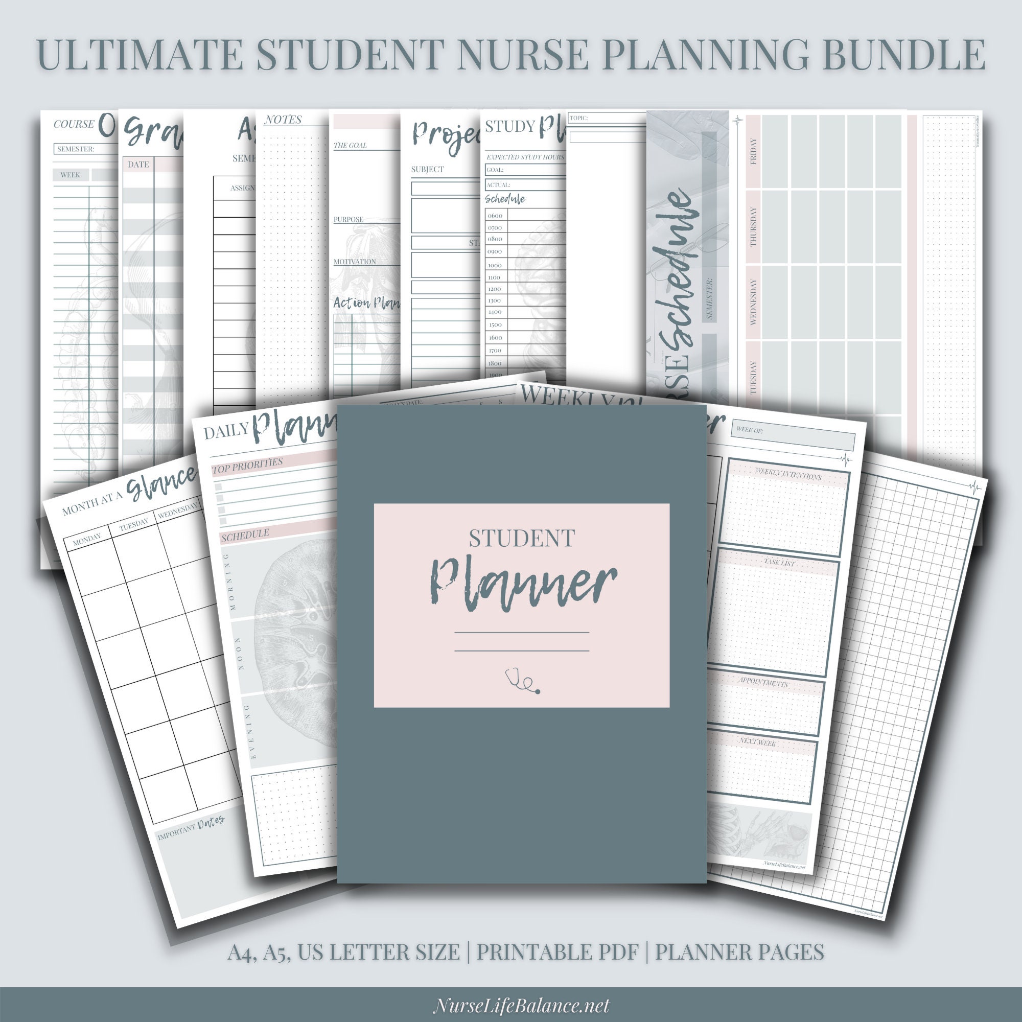 Ultimate Nursing Student Planner Bundle