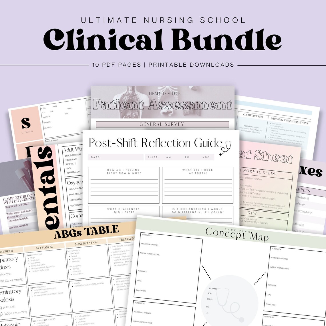 Ultimate Nursing School Clinical Bundle Etsy