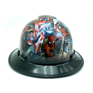 Bad Ass Wide Brim Hard Hat Hydro Dipped in Comic Book Hero #1