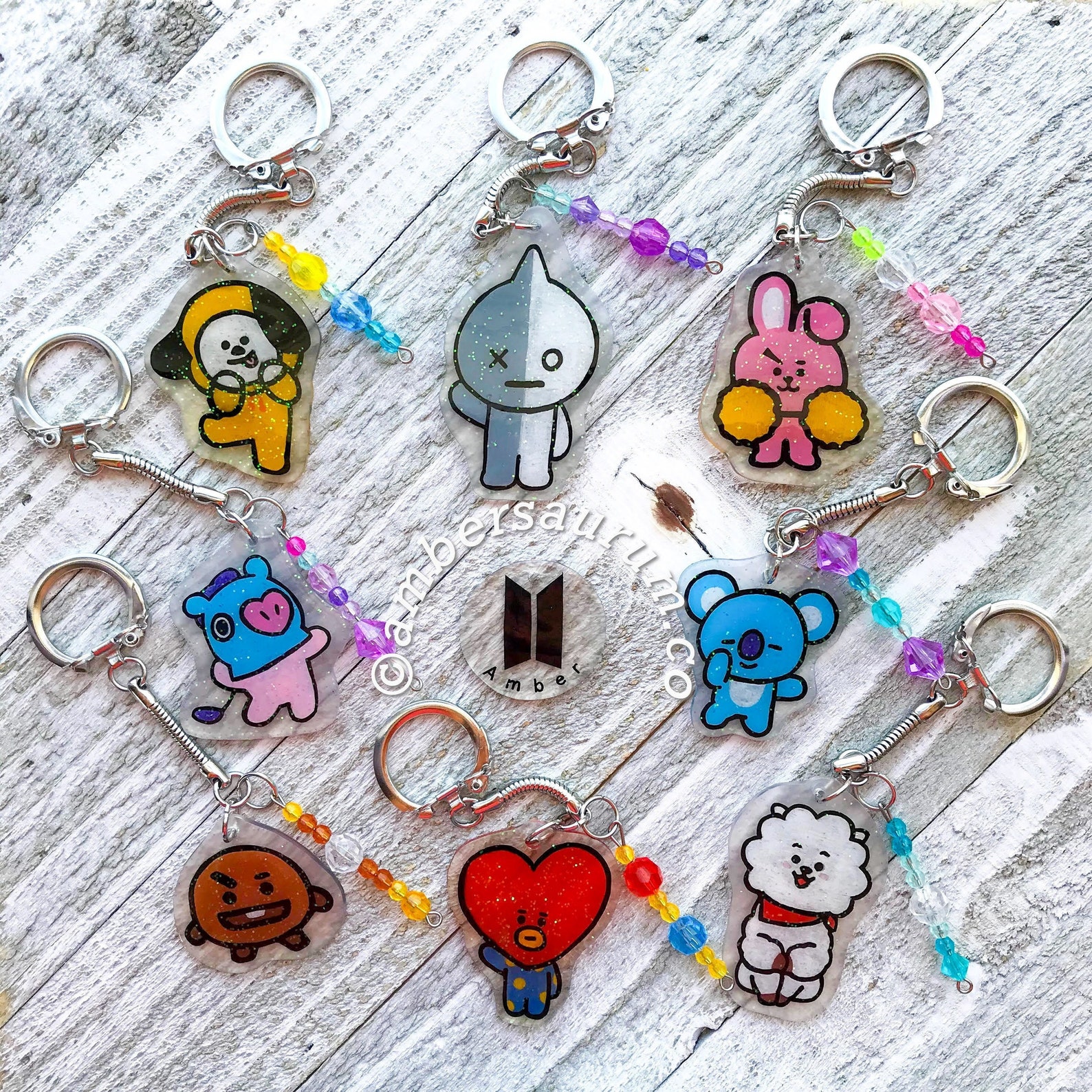 Handcrafted BT21 Customizable Keychains w/ Colorful Beading Etsy