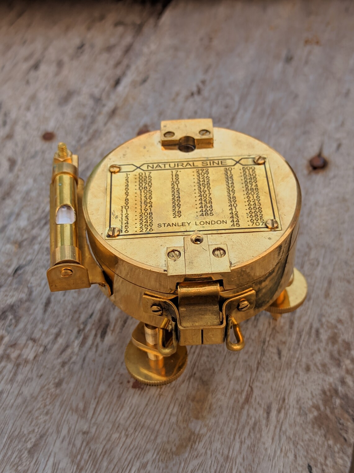 Solid Brass Nautical Brunton Compass Natural Sine Stanley Etsy