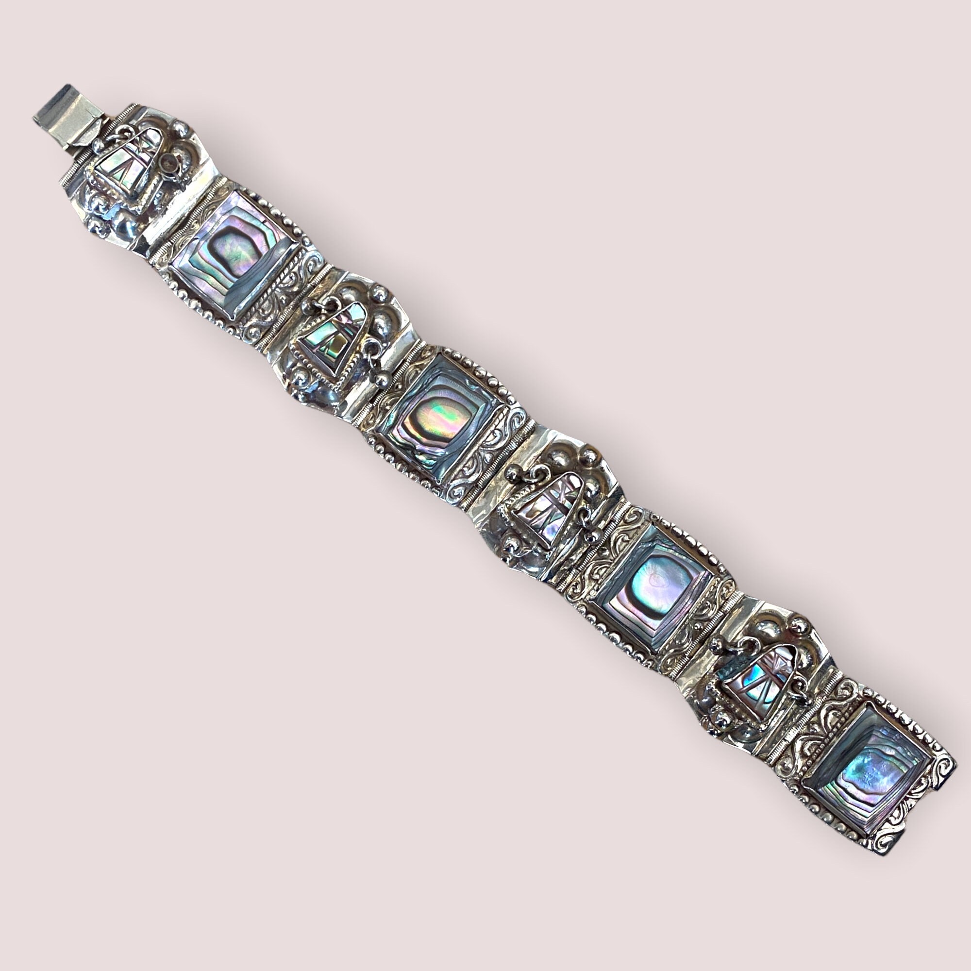 Incredible Brownbear Vintage Turquoise Sterling Silver Inlay Bracelet Incredible Brownbear Vintage Turquoise Sterling Silver Inlay Bracelet