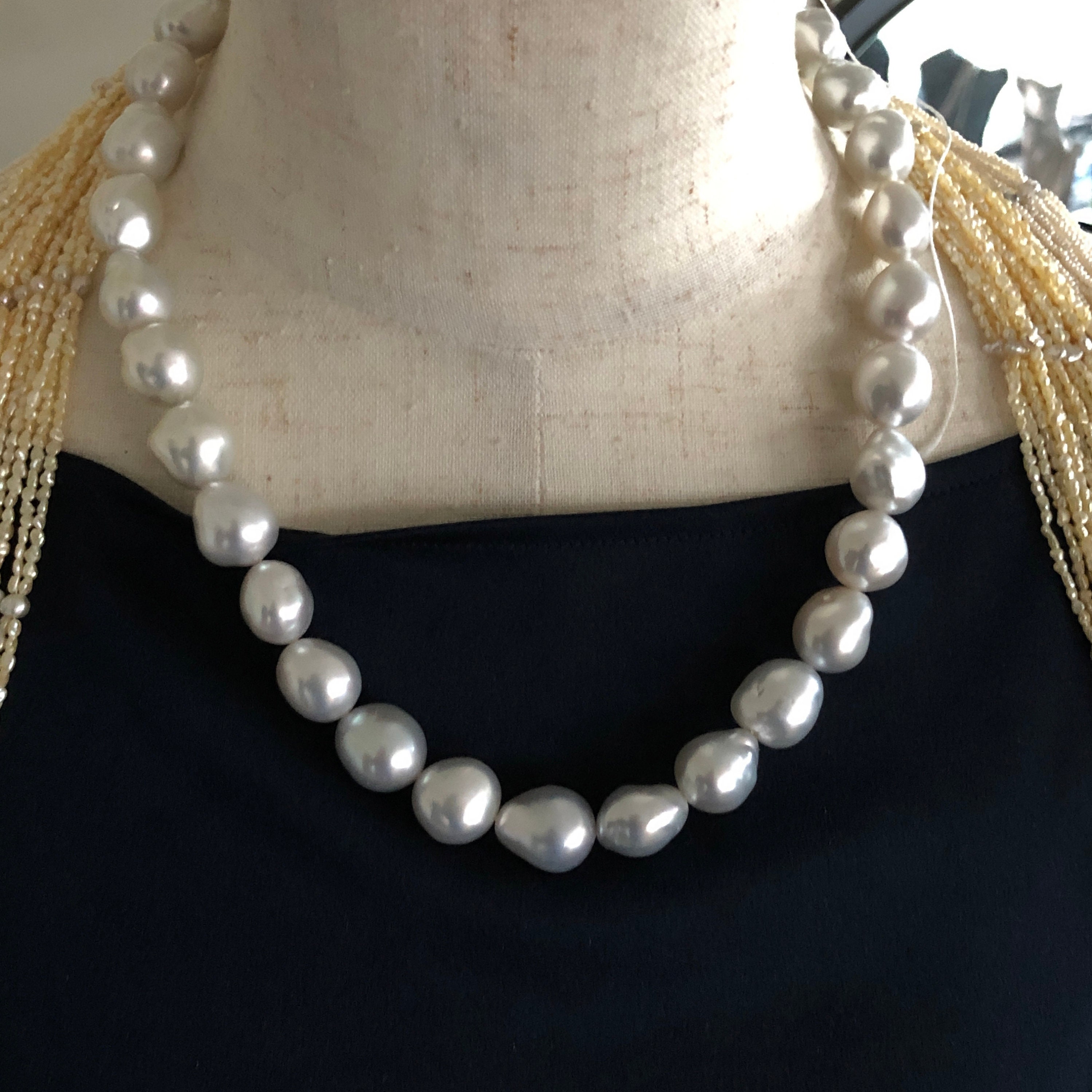 12MM SOUTH SEA baroque pearl necklace genuine pearls natural | Etsy