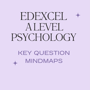 May include: A purple background with the text "EDEXCEL A LEVEL PSYCHOLOGY KEY QUESTION MINDMAPS" in black.