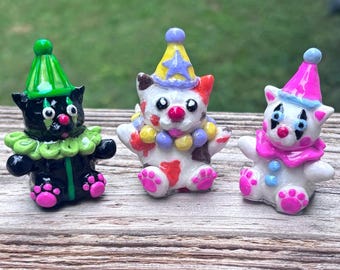 Kitty Clown polymer clays figurine
