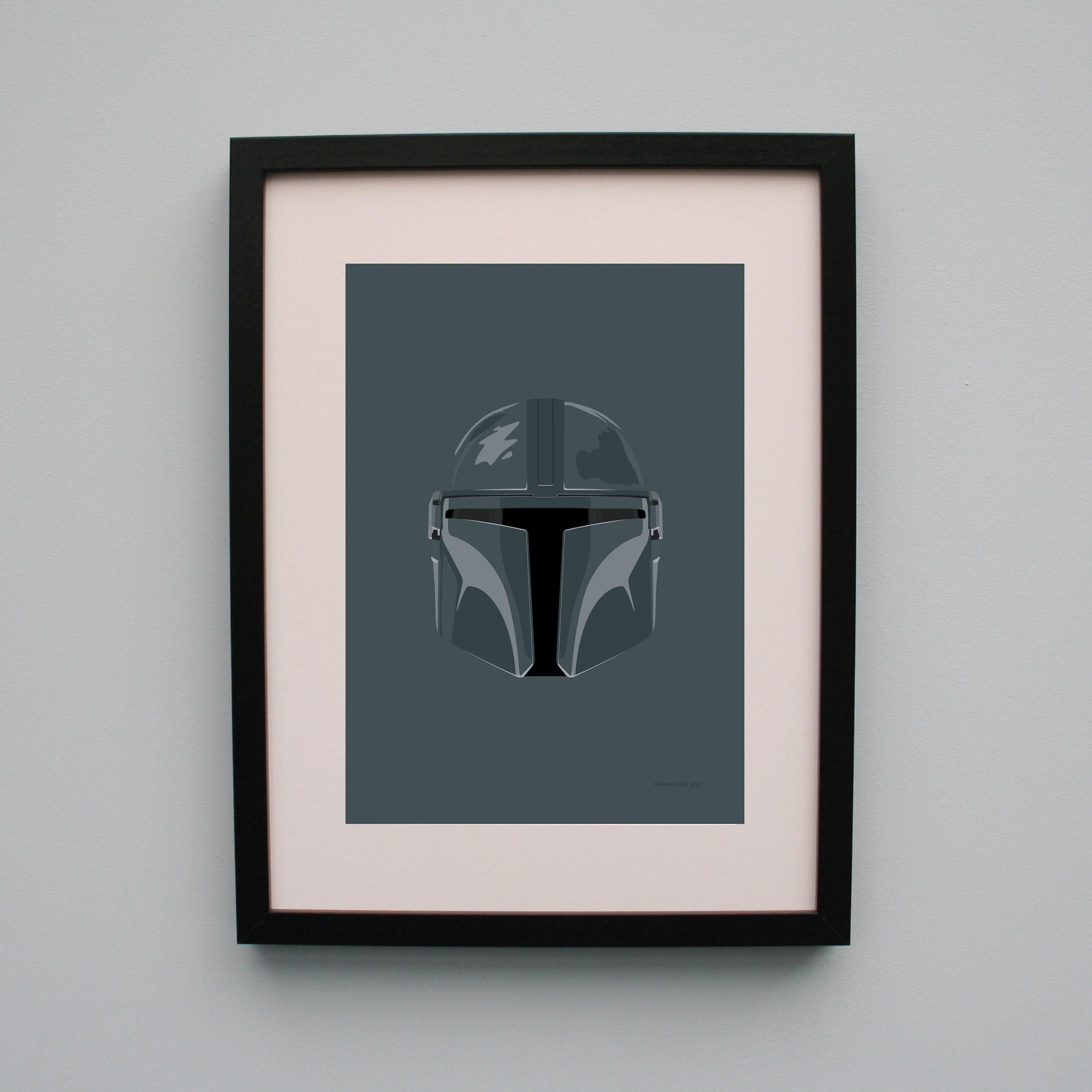 Mandalorian Helmet The Mandalorian Star Wars Print Fan art | Etsy
