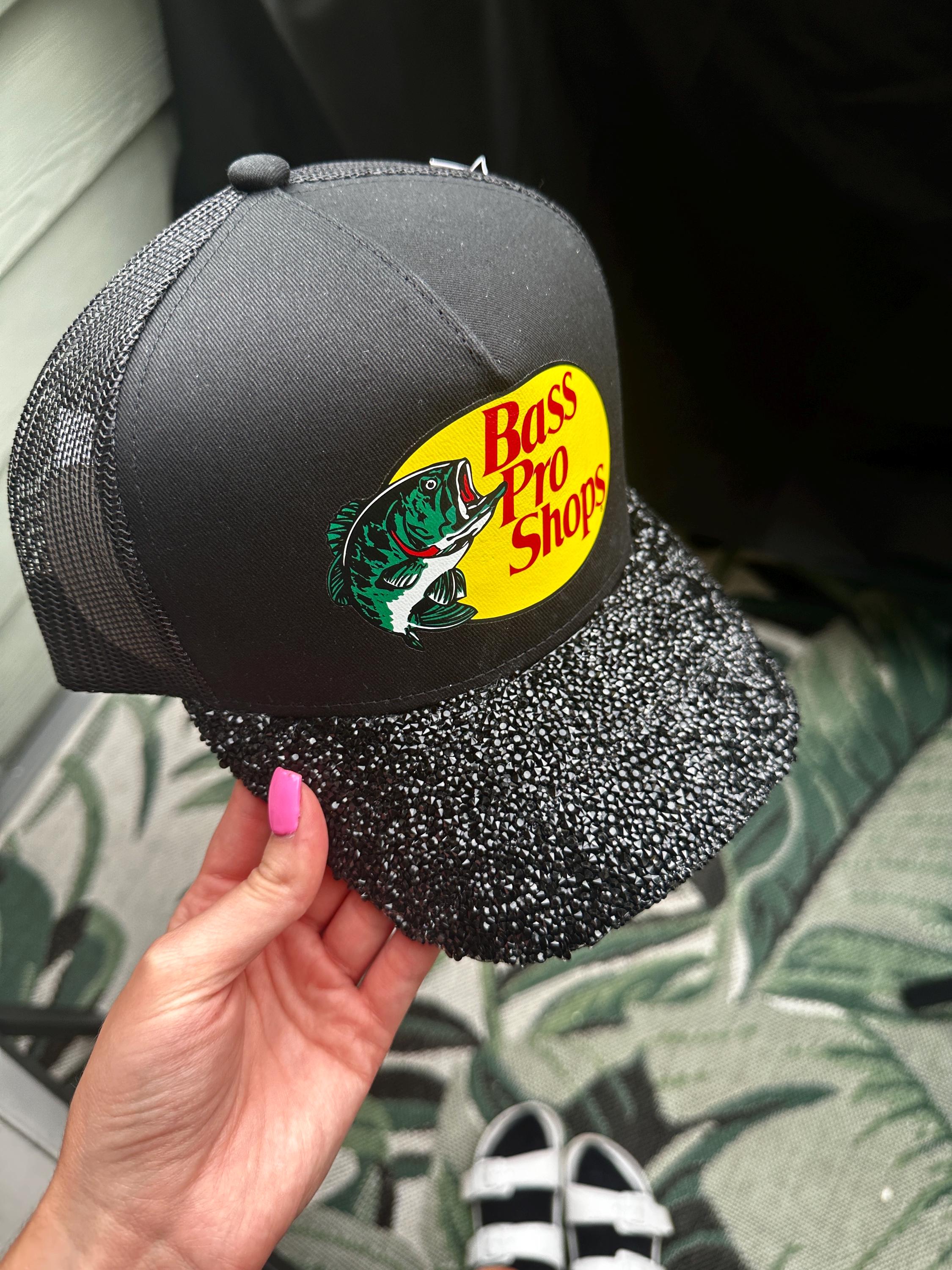 Bass Pro Shops Black and Silver Hat with Ornate Embellishments Bedazzled Bass Pro Shop Hat - Etsy main image 3