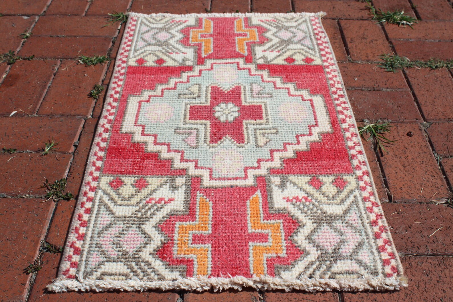 KLEINER TÜRKISCHER TEPPICH 47x78 cm Oushak Teppich | Etsy