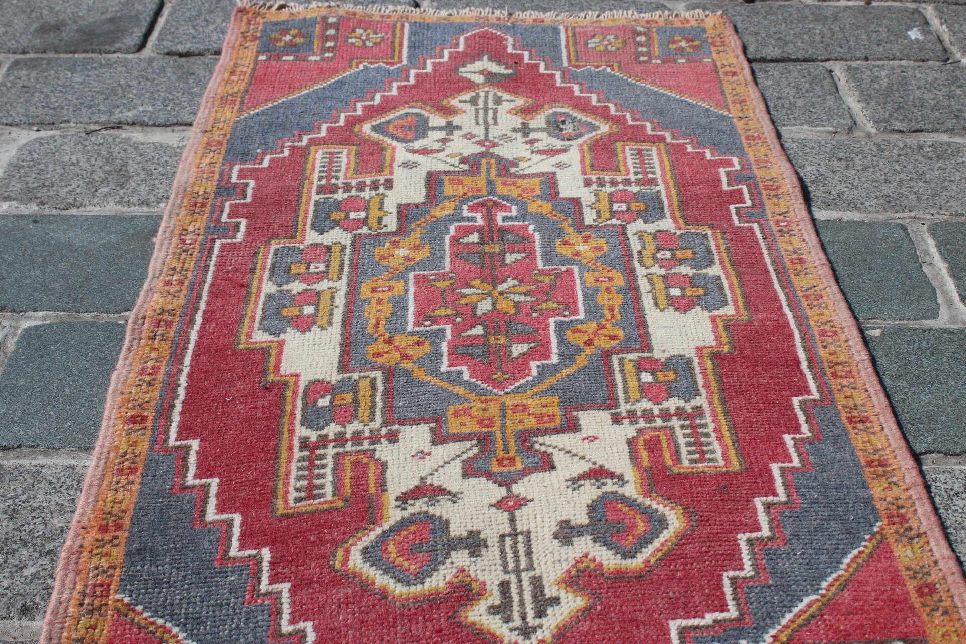 SMALL TURKISH RUG, 23x40 Inch,59x103 Cm , Oushak Rug, Hand Made Rug ...
