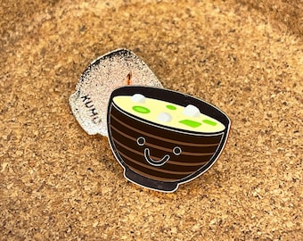 Kawaii Cute Miso Soup Sushi Enamel Pin