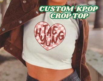 Kpop Custom Crop Top, Personalized Crop Tee, Kpop Concert Shirt, Custom Quote Baby Tee, Trendy Kpop Graphic Shirt, Kpop Fan Gift