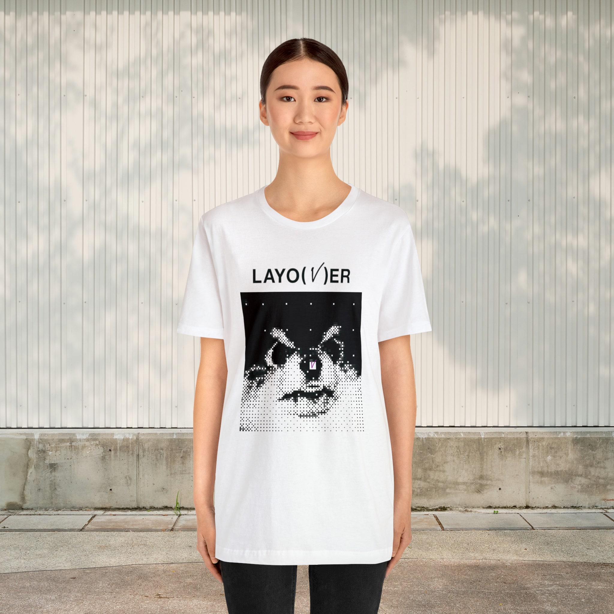 BTS V LAYOVER Tシャツ　Lサイズ BTS V LAYOVER S/S T-SHIRT (LAYOVER) (WHITE) - BTS ARMY GIFT SHOP