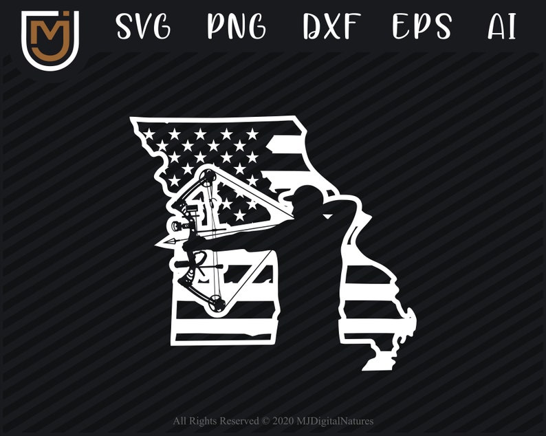 Download Missouri Bow Hunting SVG American Flag Archery SVG USA ...