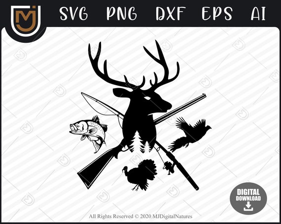 Pheasant Deer Hunting Fishing SVG - Deer Elk Clipart, Duck Clipart, Turkey  Hunting Svg, Deer Elk Hunting Svg, Duck Hunting Svg for Hunters