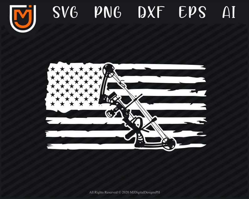 Download Patriotic Archery SVG Crossbow Deer Hunting SVG USA Flag ...