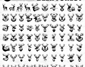 94 Forest Deer Bundle Svg Files Ornaments | Deer Svg, Deer Cut Files | Deer Silhouette | Deer Hunting Svg | Deer Head Svg | Deer Clipart