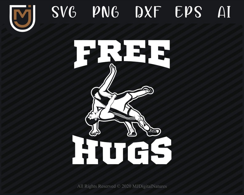 Wrestling SVG File Free Hugs Sports Svg Wrestler Svg Etsy Israel