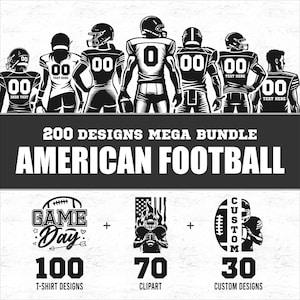 200 Bundle of American Football Svg files - Football png, custom football svg, football season svg, Instant download