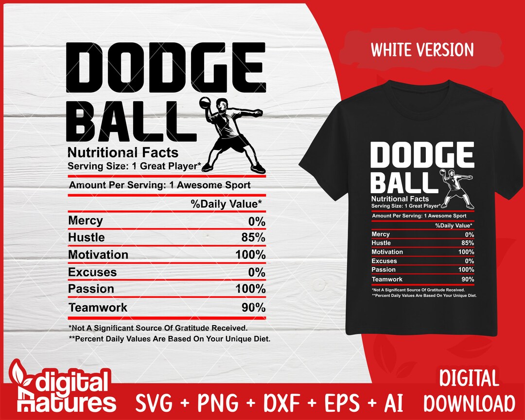 Dodgeball Svg Files Nutritional Facts Dodge Ball Svg, Sports Svg