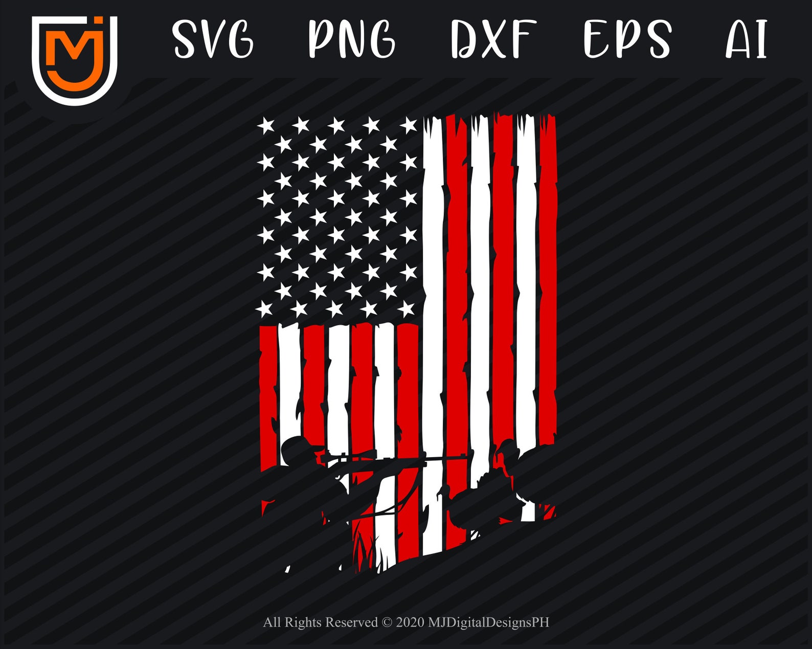 American Flag Turkey SVG USA Flag Hunting Clipart Turkey | Etsy