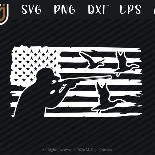 USA Flag Duck Hunting SVG Duck Hunter - American Flag Duck Svg, Duck Clipart, Waterfowl Svg, Bird Hunting Svg