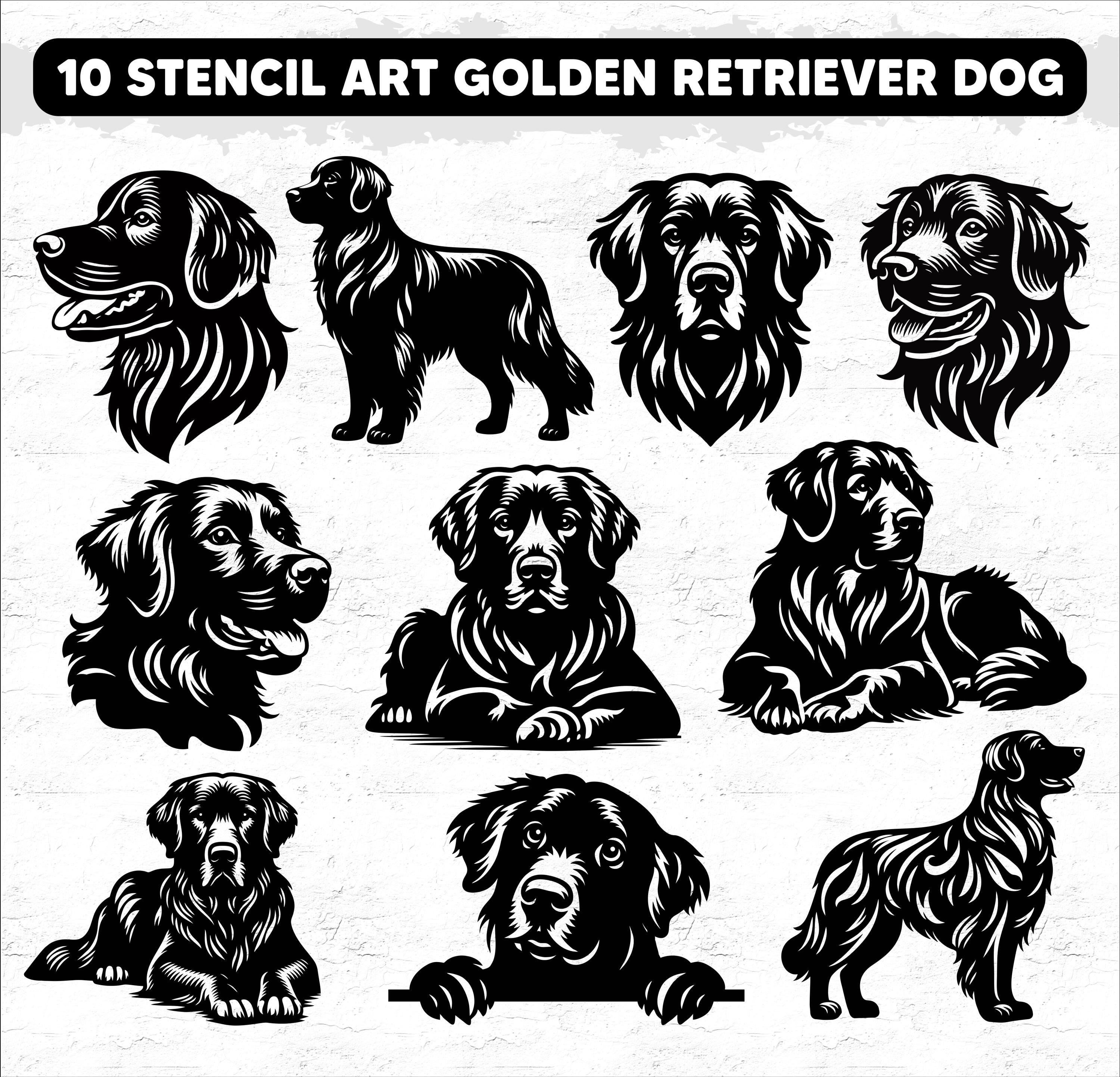 Golden Retriever Laser Cut SVG Bundle of 10 Designs for Cricut and ...