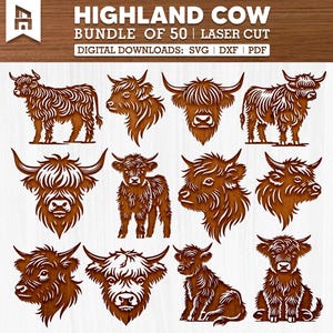 50 Stencil Art Highland Cow Bundle Svg Pdf Dxf Laser Cut -  Layer cow mandala svg, Glowforge Svg, Multi Layer Cow Svg, Cnc, Cut Files