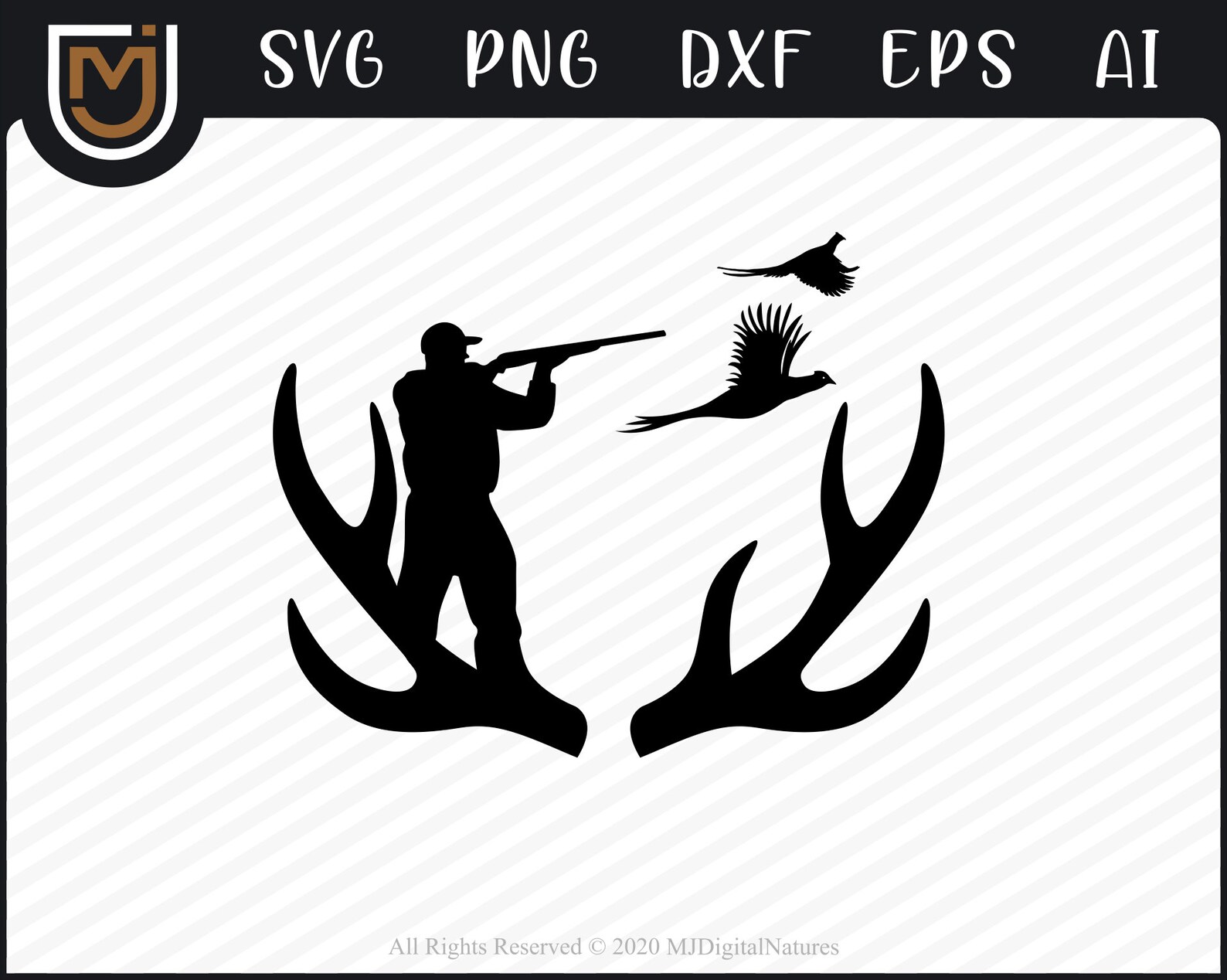 Pheasant Hunting SVG Antlers Pheasant Svg Bird Hunting Svg Etsy