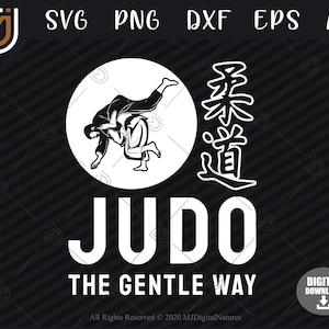 Gentle Way Judo SVG Files - Vechtsporten SVG, MMA Svg, Sport Svg, Png, Clipart, Silhouet voor JudoLiefhebber