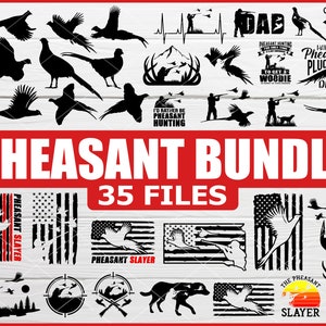 35 Files Bundle Pheasant Hunting SVG - Pheasant Clipart, Bird Hunting SVG, Pheasant Cut File, Pheasant Svg