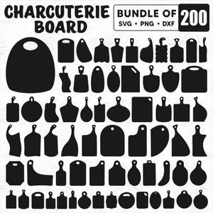 200 bundle of Charcuterie Board Svg files, Cutting board svg, Charcuterie. Cutting Board Vector Bundle, kitchen cutting board svg, Png