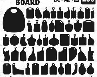 Paquete de 200 archivos SVG para tablas de charcutería, tabla de cortar SVG, charcutería. Paquete de vectores de tablas de cortar, tabla de cortar de cocina SVG, PNG