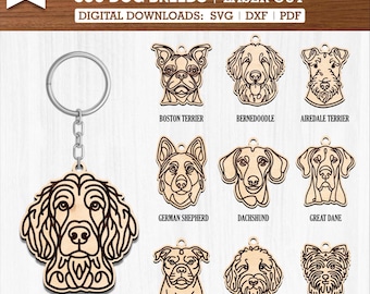 Line Art 300 Breeds Dog Bundle Svg Pdf Dxf - Dog Ornaments, Dog Laser Cut, Glowforge Svg, Multi Layer Dog, Cnc, Cut Files, Digital Download