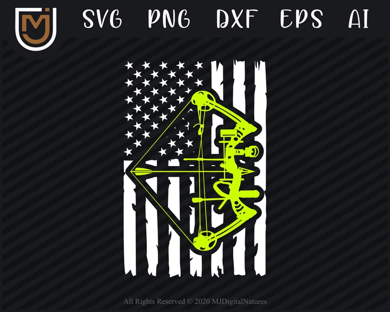 Download American Flag Archery SVG Compound Bow USA Flag Hunting ...