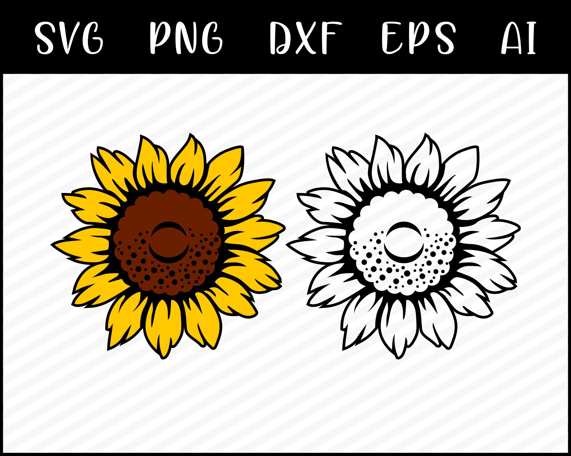 Download Sunflower Clipart Sunflower Cut File Floral Svg Sunflower Vector For Flower Lovers