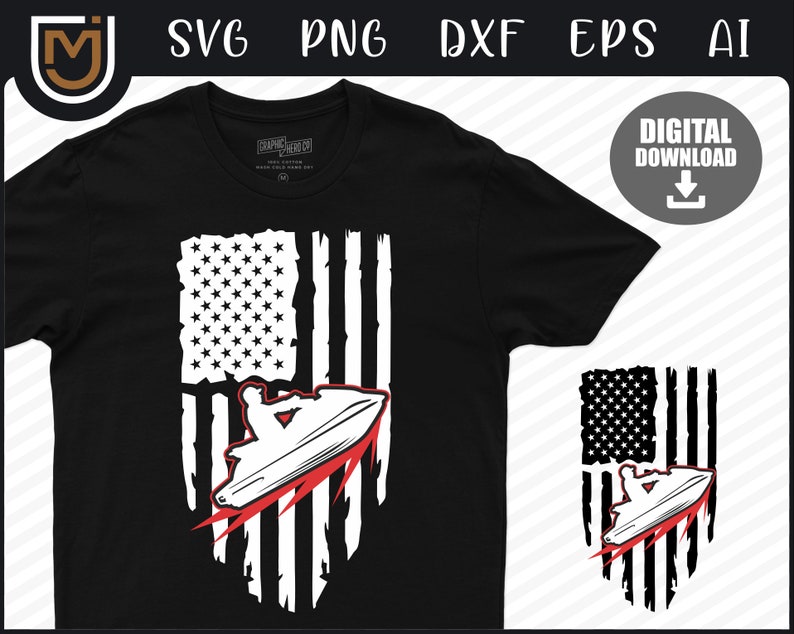 Patriotic American Flag Jet Ski SVG Beach Svg Ocean Svg Etsy