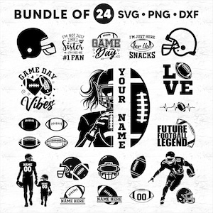 24 bundle of football designs svg custom, two football player svg, custom football png, football svg, football bundle svg, football team svg
