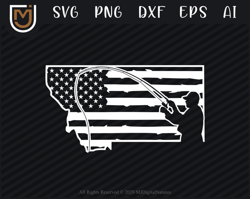 Download USA Flag Fishing SVG Montana Fisherman Svg American Flag ...
