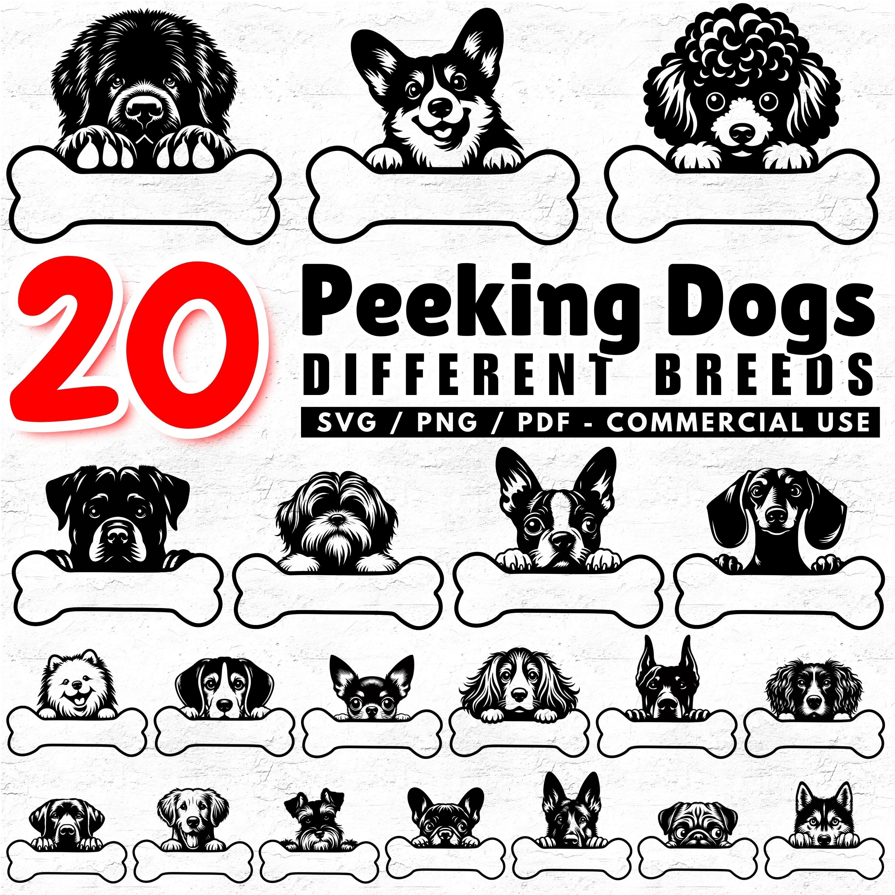 Customizable 20 Peeking Dog Breeds Svg Dxf Png Pdf Bundle for Cricut ...