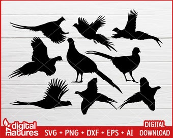 Bundle Pheasant Hunting SVG - Pheasant Clipart, Bird Hunting SVG, Duck Hunting Svg, Pheasant Cut File, Pheasant Svg