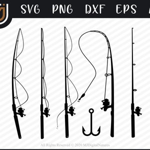 Bundle Fishing Rod SVG - Fishing Rod Clipart, Fishing SVG, Fisherman Svg, Fish Svg, Fishing Clipart for Fish Lovers