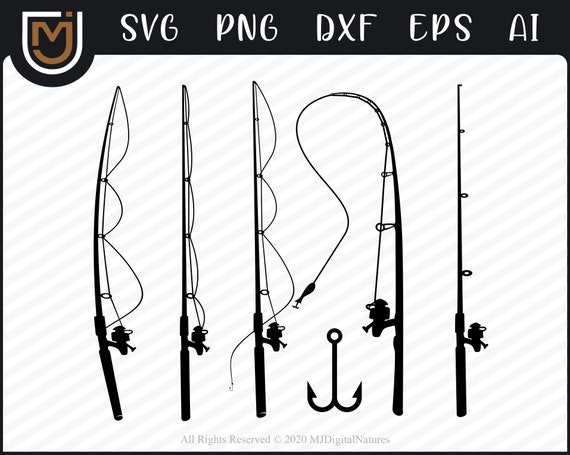 Fishing Equipment Svg Bundle,fishing Pole Svg,fishing Rods Svg