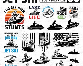 Paquete de 50 archivos SVG de motos de agua: Svg de playa, png de motos de agua, Svg de océano, Svg de verano, PNG, imágenes prediseñadas, archivo de corte para amantes de la playa