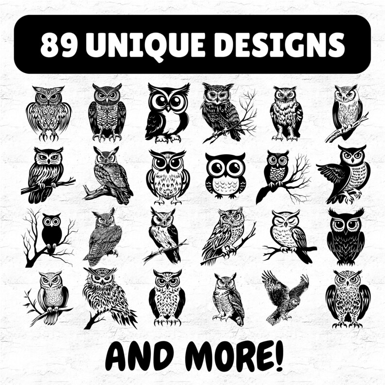 89 Nocturnal Owl SVG DXF Bundle for Cricut Crafts, Night Owl Silhouette ...