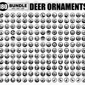 180 Deer Bundle Svg Files Ornaments | Forest Deer Svg, Deer Cut Files | Deer Silhouette | Deer Hunting Svg | Deer Head Svg | Deer Clipart