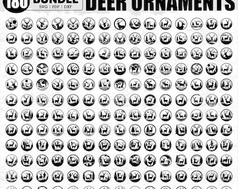 180 Deer Bundle Svg Files Ornaments | Forest Deer Svg, Deer Cut Files | Deer Silhouette | Deer Hunting Svg | Deer Head Svg | Deer Clipart