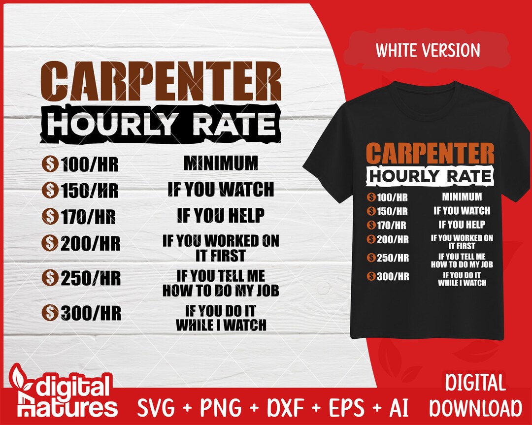 Carpenter Hourly Rate Svg Carpenter Png Tools Svg Handyman Etsy