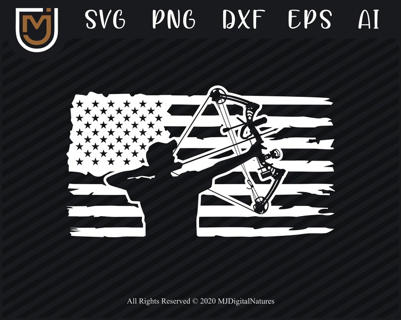 Download American Flag Archery SVG Patriotic USA Flag Hunting SVG ...