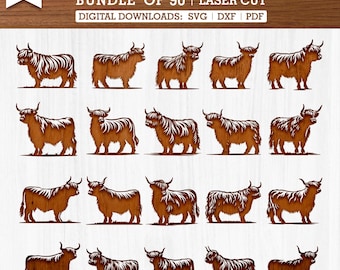 90 Standing Side View Highland Cow Bundle Svg Pdf Dxf Laser Cut -  Layer cow mandala svg, Glowforge Svg, Multi Layer Cow Svg, Cnc, Cut Files