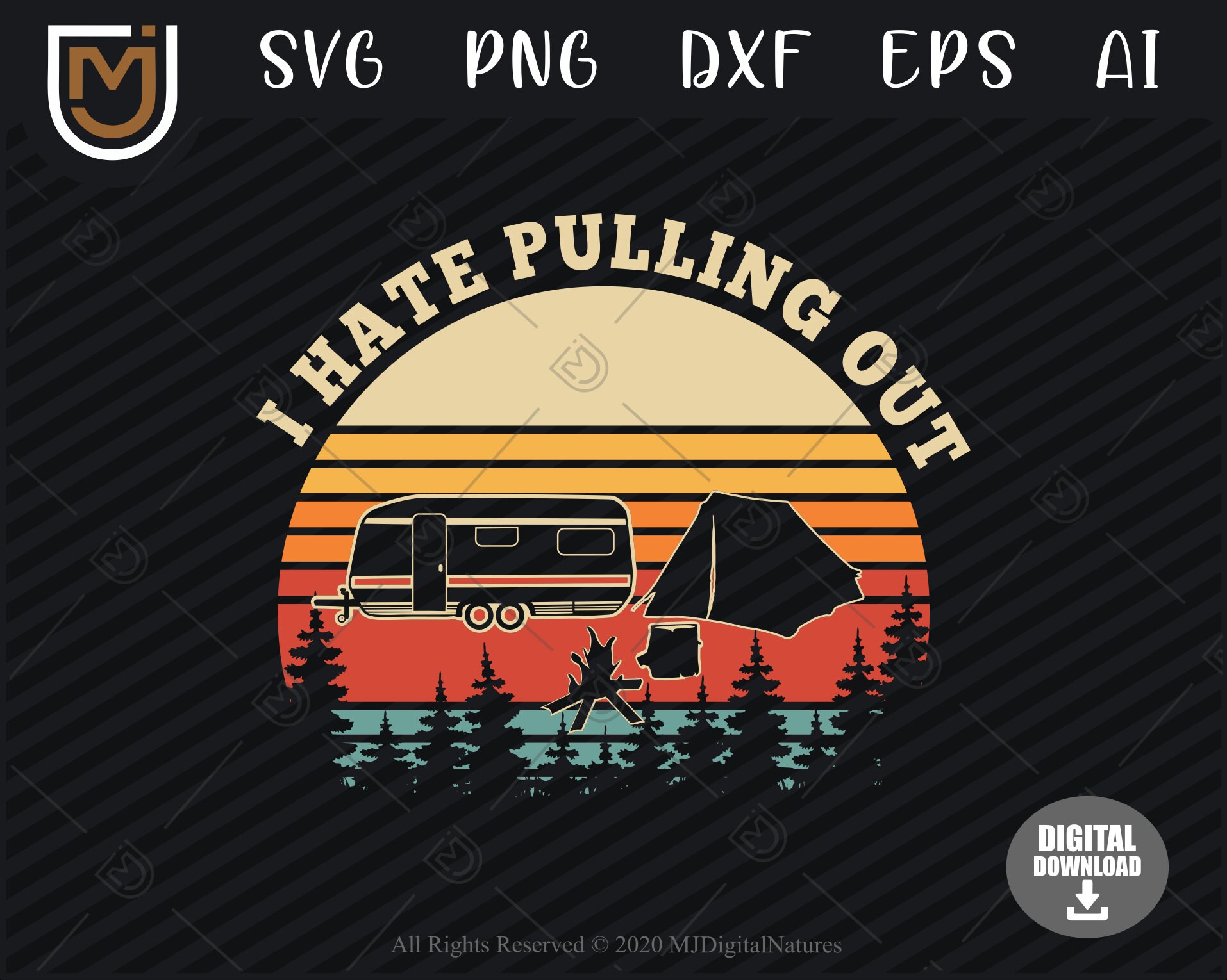 Retro I Hate Pulling Out Camping Clipart Camper Svg Camp Etsy Hong Kong